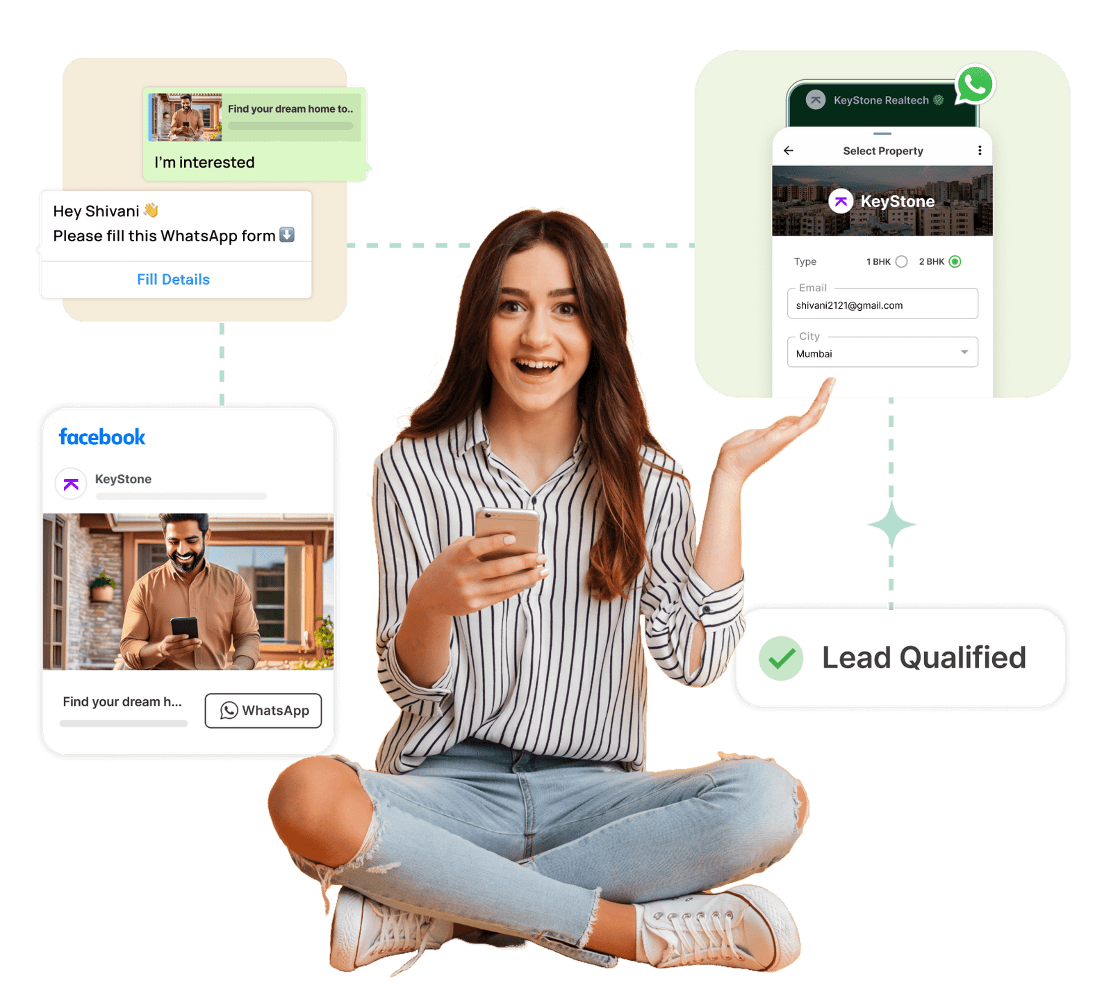 WhatsApp Lead Capture Interface